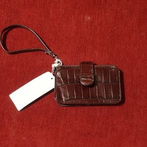BNWT wristlet wallet textured leather